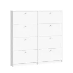 Hioshop Schoenenkast wit mat (set van 2 stuks) 150x148x17 cm Escape. - 160,-