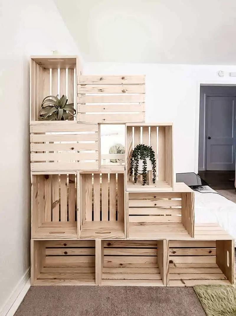 houten fruitkisten roomdivider